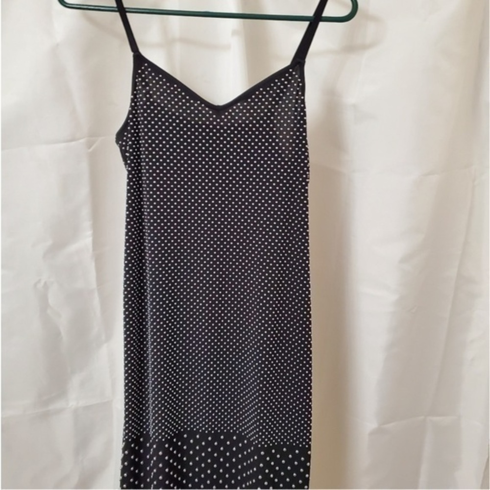 NWT - Michael Kors Women’s Spaghetti Strap Studded Dress (Black/Silver Studs,XS)